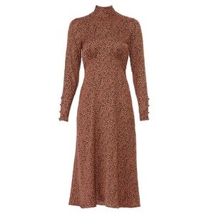 FREE PEOPLE LEOPARD MIDI DRESS